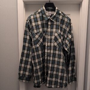 Carhartt Yellow and Teal Plaid Shirt